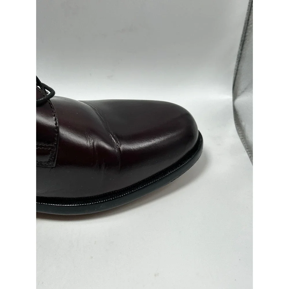Bostonian Derby Shoes Mens 10 Burgundy Leather Plain Toe Dress Shoes